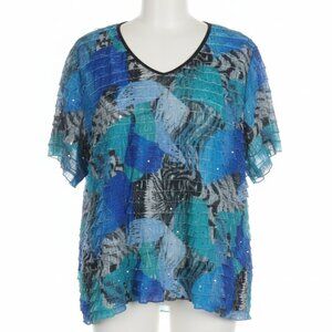 Essentials Women's Blouse Plus 4X Ruffled Front Short Sleeve